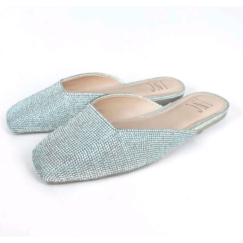 International Concepts INC Jaslyn Crystal Rhinestone Mules Womens Size 7 M Slide